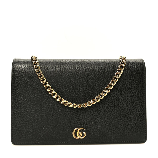 Calfskin Mini GG Marmont Chain Wallet Black – Loom & Magpie
