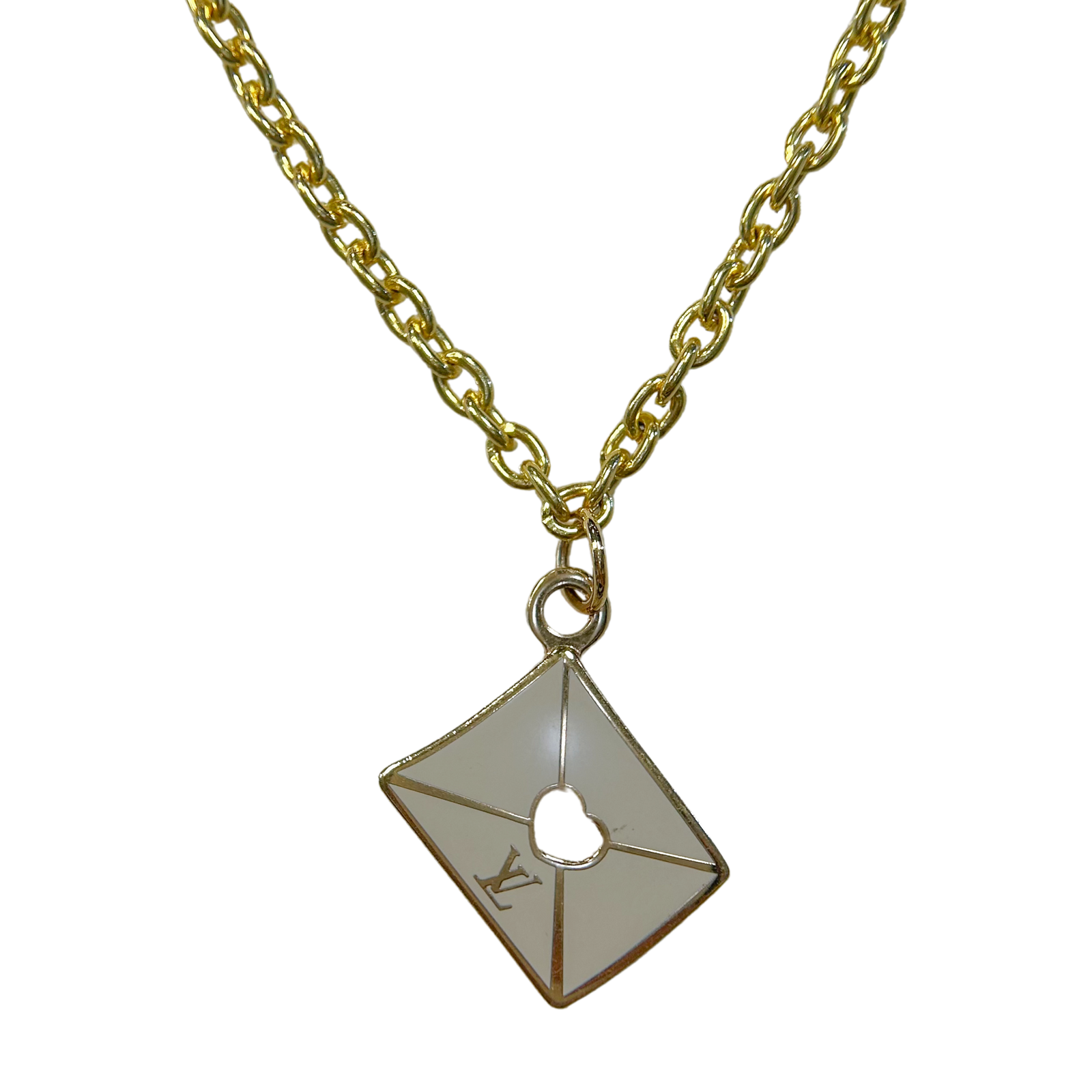 Repurposed Envelope Pendant Necklace