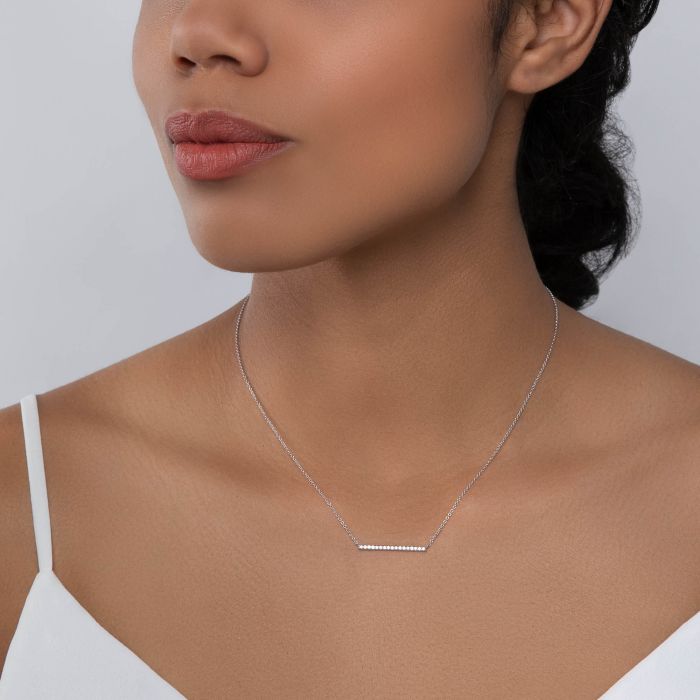 Horizontal Diamond Bar Necklace