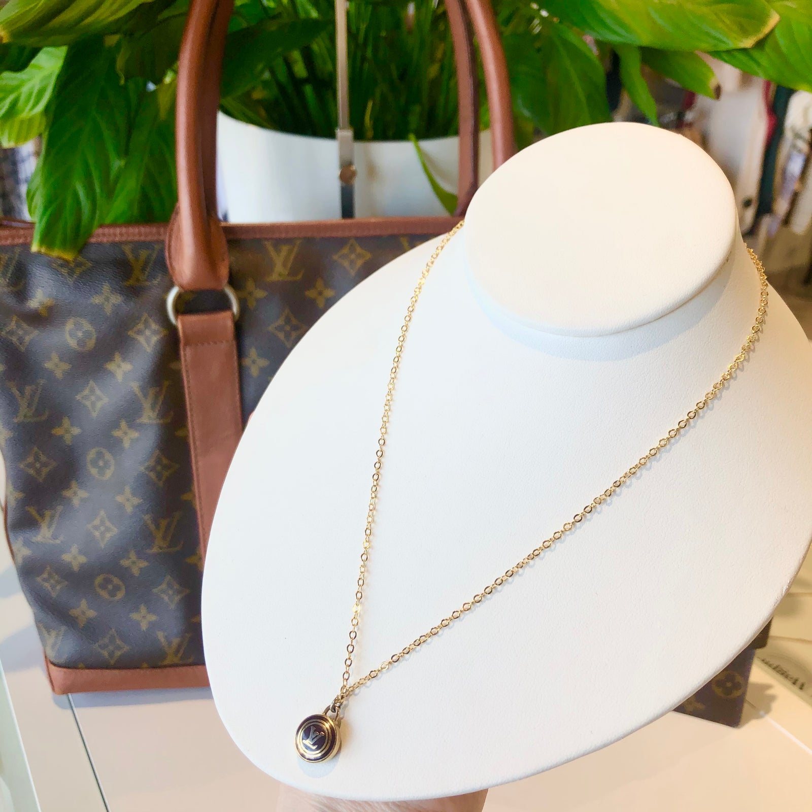 Repurposed Louis Vuitton Pendant Necklace 1
