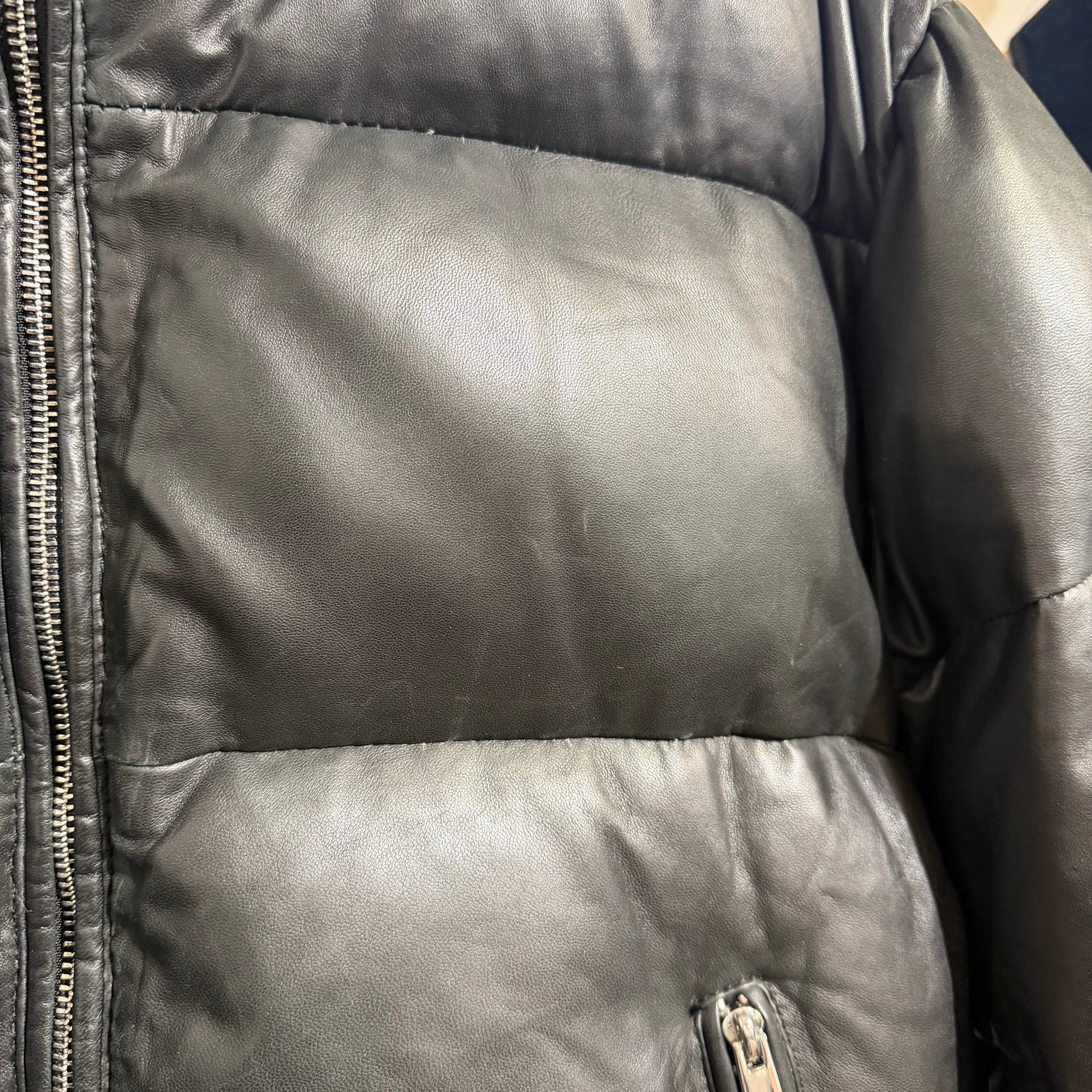 Lamb Leather Puffer Jacket
