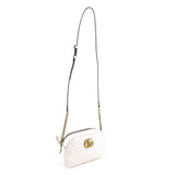 Calfskin Matelasse Mini GG Marmont Chain Shoulder Bag White