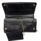 Saffiano Leather Long Wallet Black