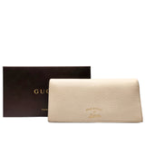 Leather Continental Long Wallet in Ivory