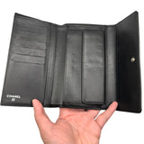 Patent Leather Brown Trifold Wallet
