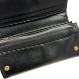 Saffiano Leather Long Wallet Black