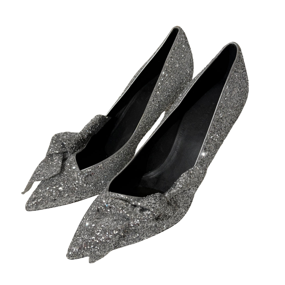 Poetty Metallic Glitter Leather  Pumps 41