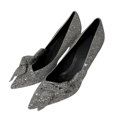 Poetty Metallic Glitter Leather  Pumps 41