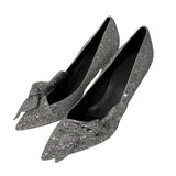 Poetty Metallic Glitter Leather  Pumps 41