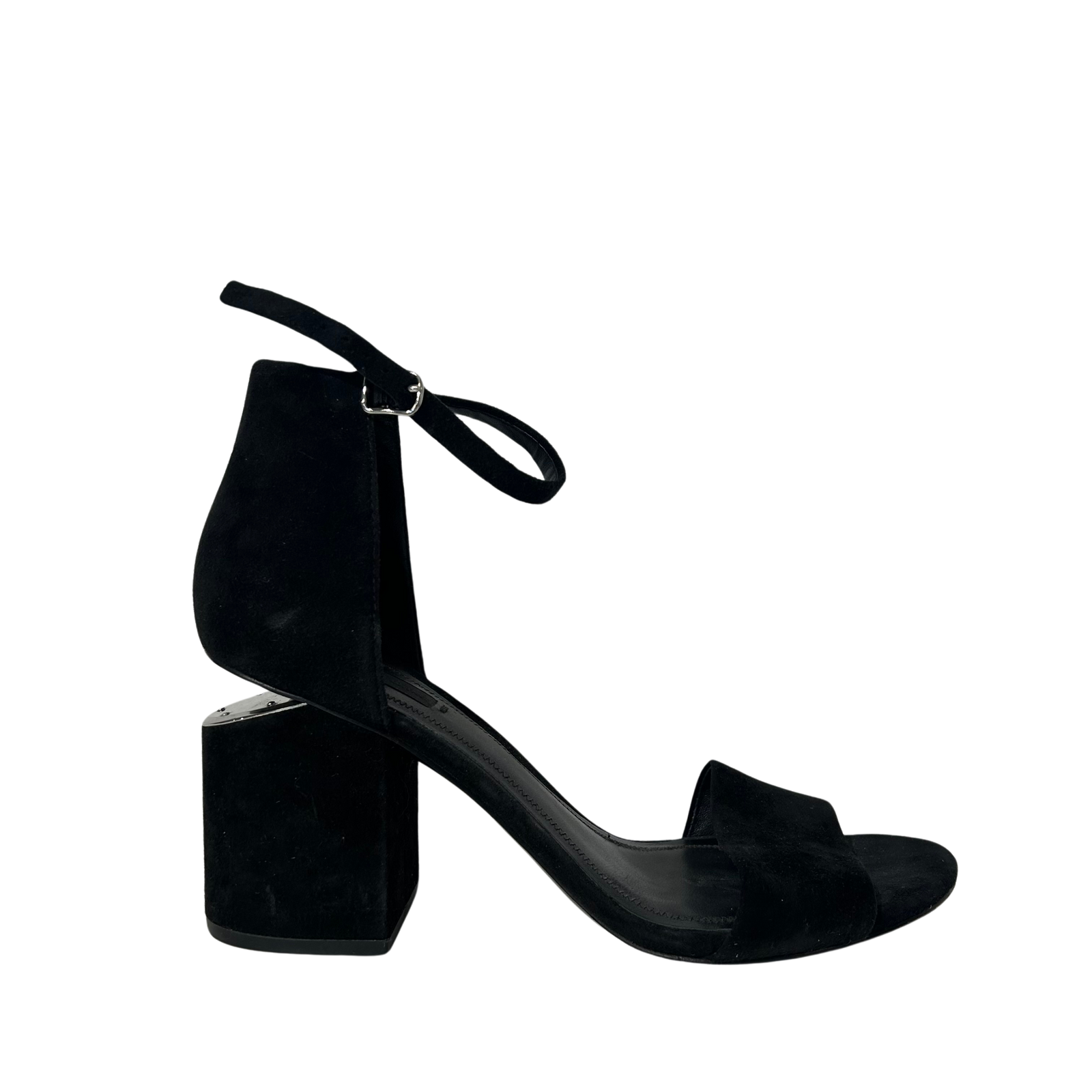 Black Suede Chunk Heel 40