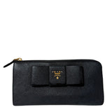 Saffiano Black Bow Wallet