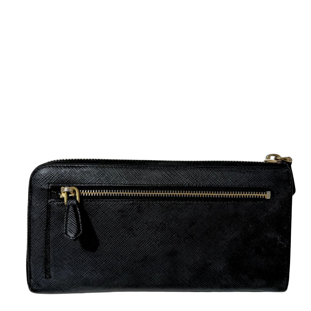 Saffiano Black Bow Wallet