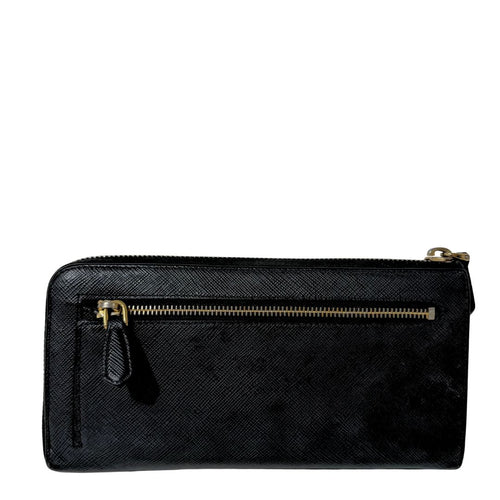 Saffiano Black Bow Wallet