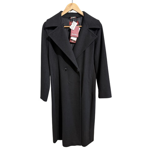 Black Double-Breasted Wool Coat