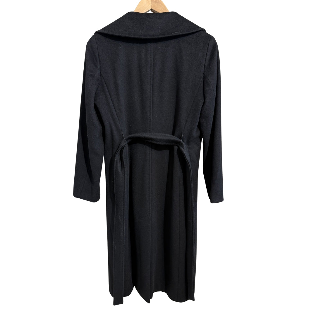 Black Double-Breasted Wool Coat