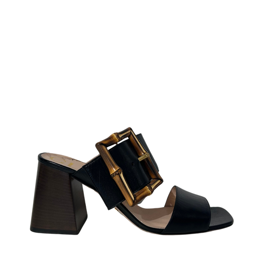 Bamboo Accent Leather Sandals 39.5