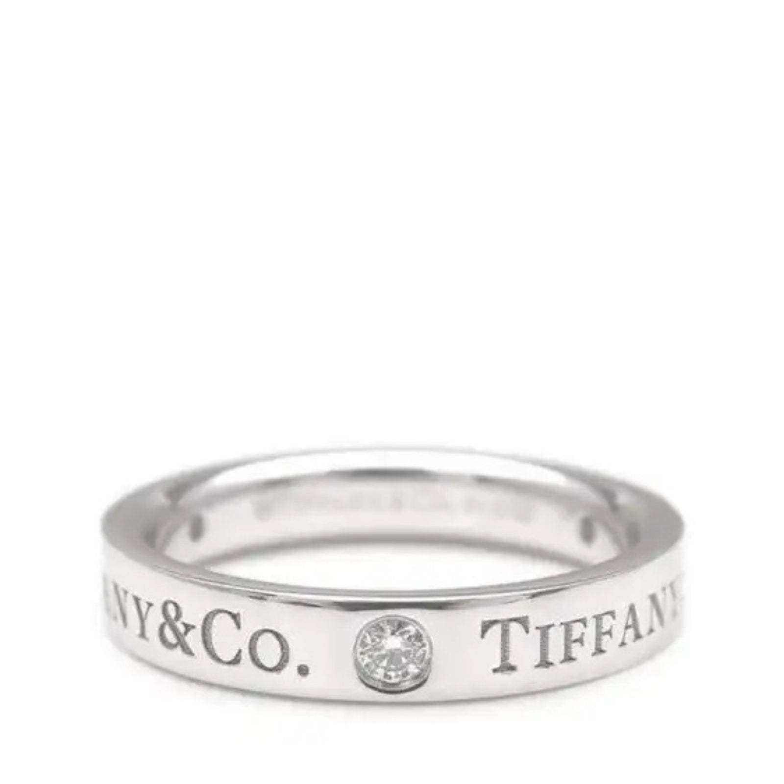 Platinum Three-Diamond 3 mm Band Ring