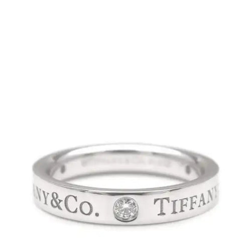 Platinum Three-Diamond 3 mm Band Ring