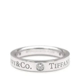 Platinum Three-Diamond 3 mm Band Ring