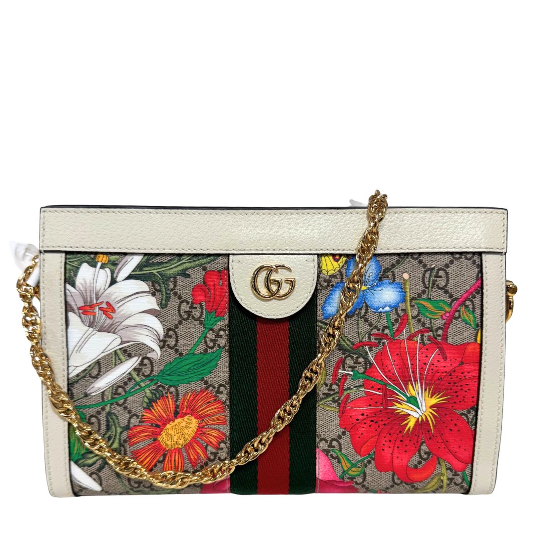 GG Supreme Flora Small Ophidia Chain Bag