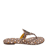 Miller Printed Patent Leather Thong Sandals 7