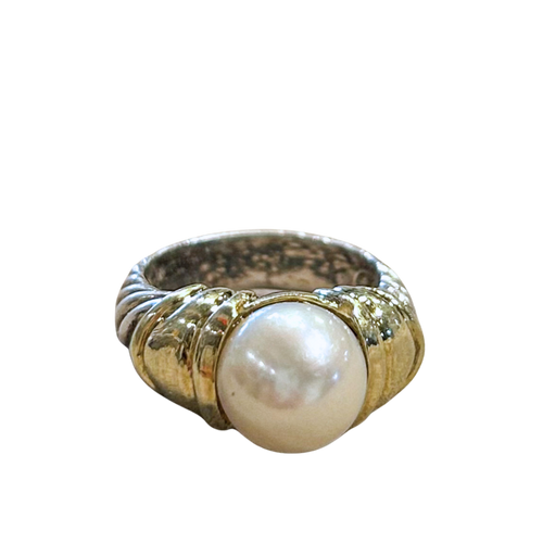 Noblesse Mabe Pearl Ring - Sterling 925 Yellow Gold 14k