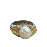 Noblesse Mabe Pearl Ring - Sterling 925 Yellow Gold 14k