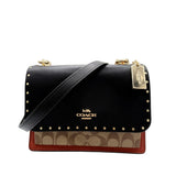 Coach Leather Klare Crossbody in Signature Canvas with Rivets