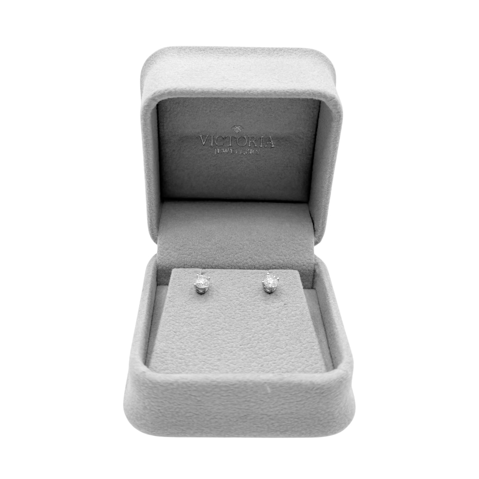 14K White Gold Natural Diamond Stud Earrings