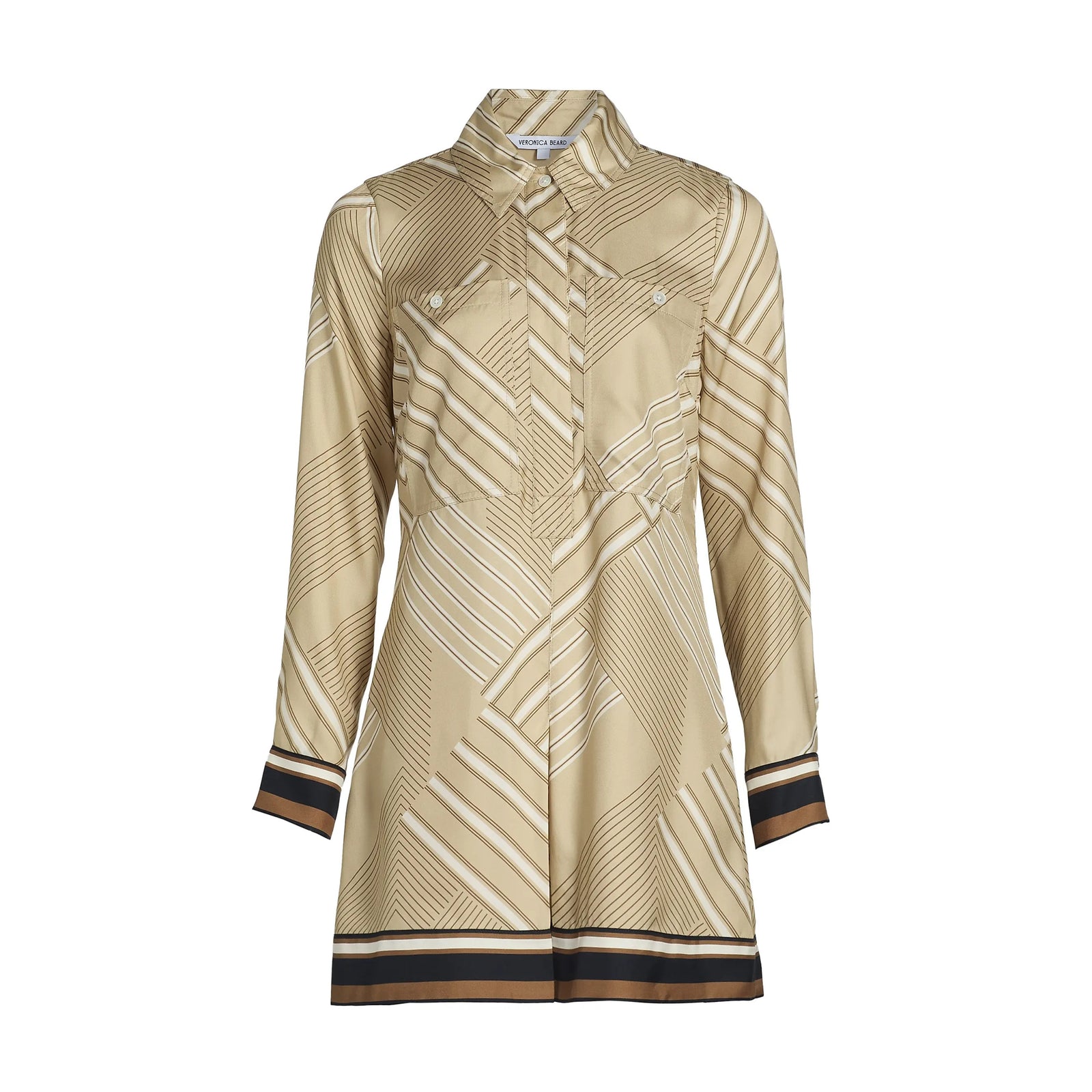 Pryce Striped Silk-Blend Shirtdress