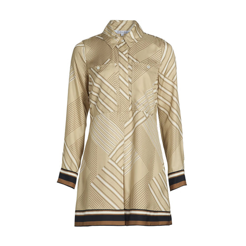 Pryce Striped Silk-Blend Shirtdress