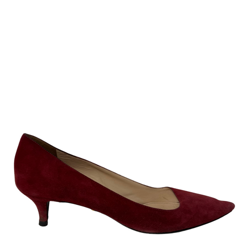 Red Suede Kitten Heels 39