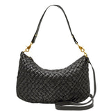 Moyen Black Leather Messenger Bag