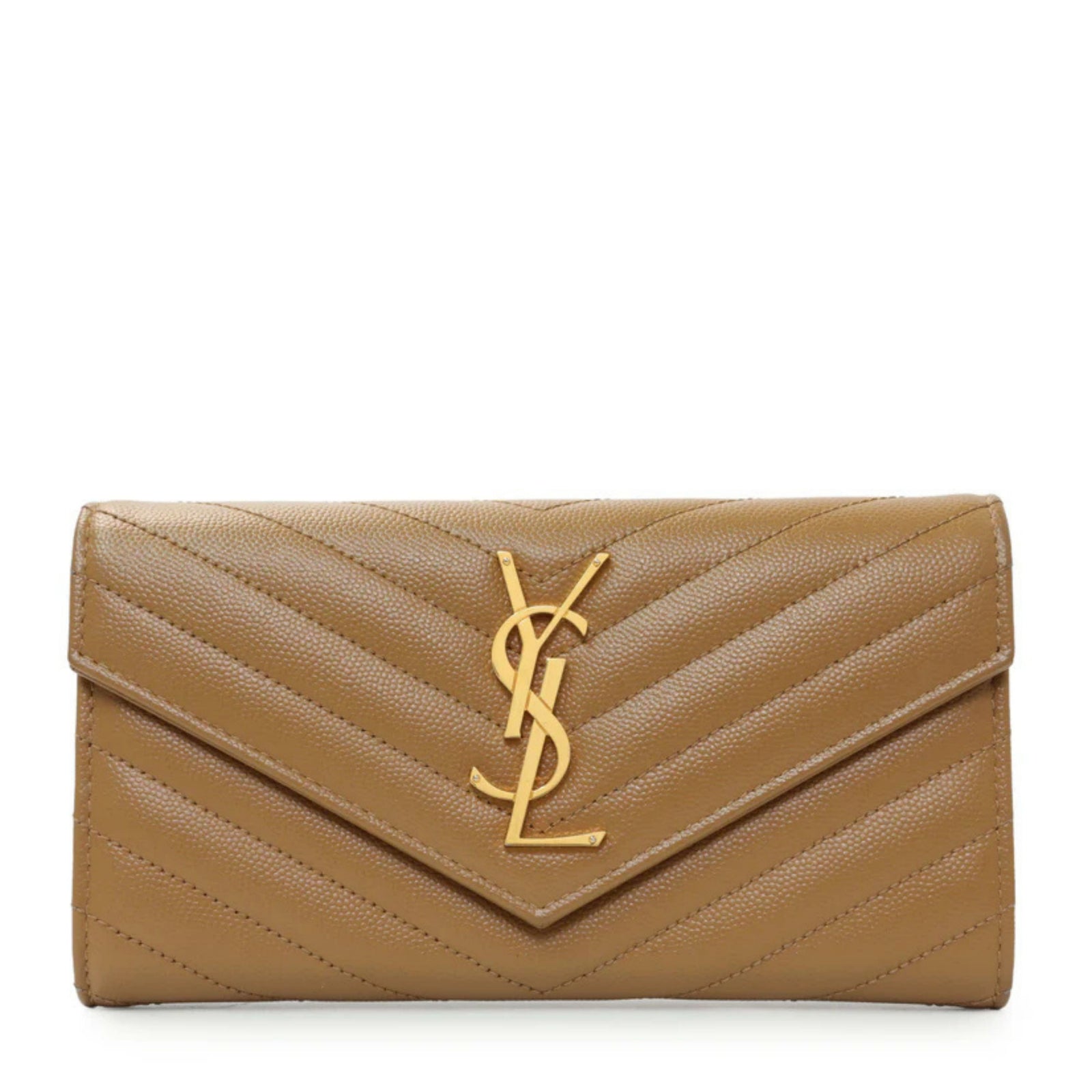 Grain De Poudre Matelasse Chevron Monogram Flap Wallet