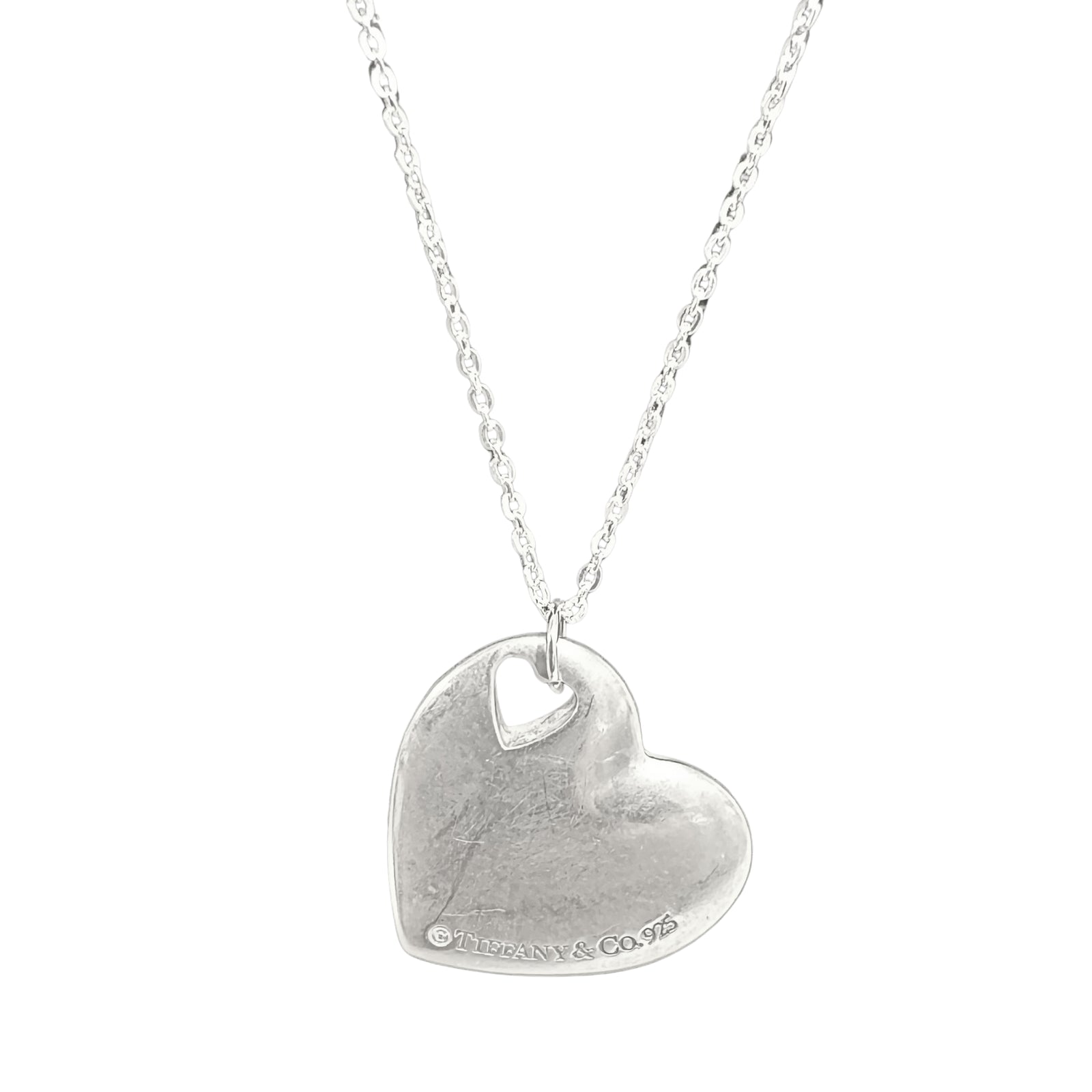 Repurposed Tiffany Heart Pendant Necklace