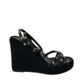 Braided Platform Wedge Black 39