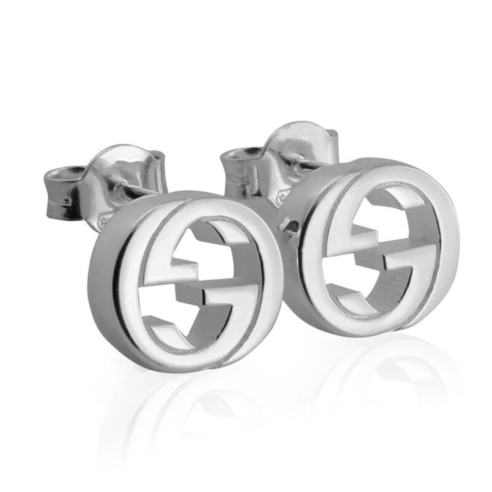 Silver Interlocking G Earrings