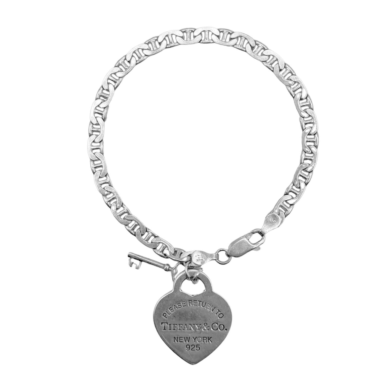 Repurposed Tiffany Heart Pendant Bracelet