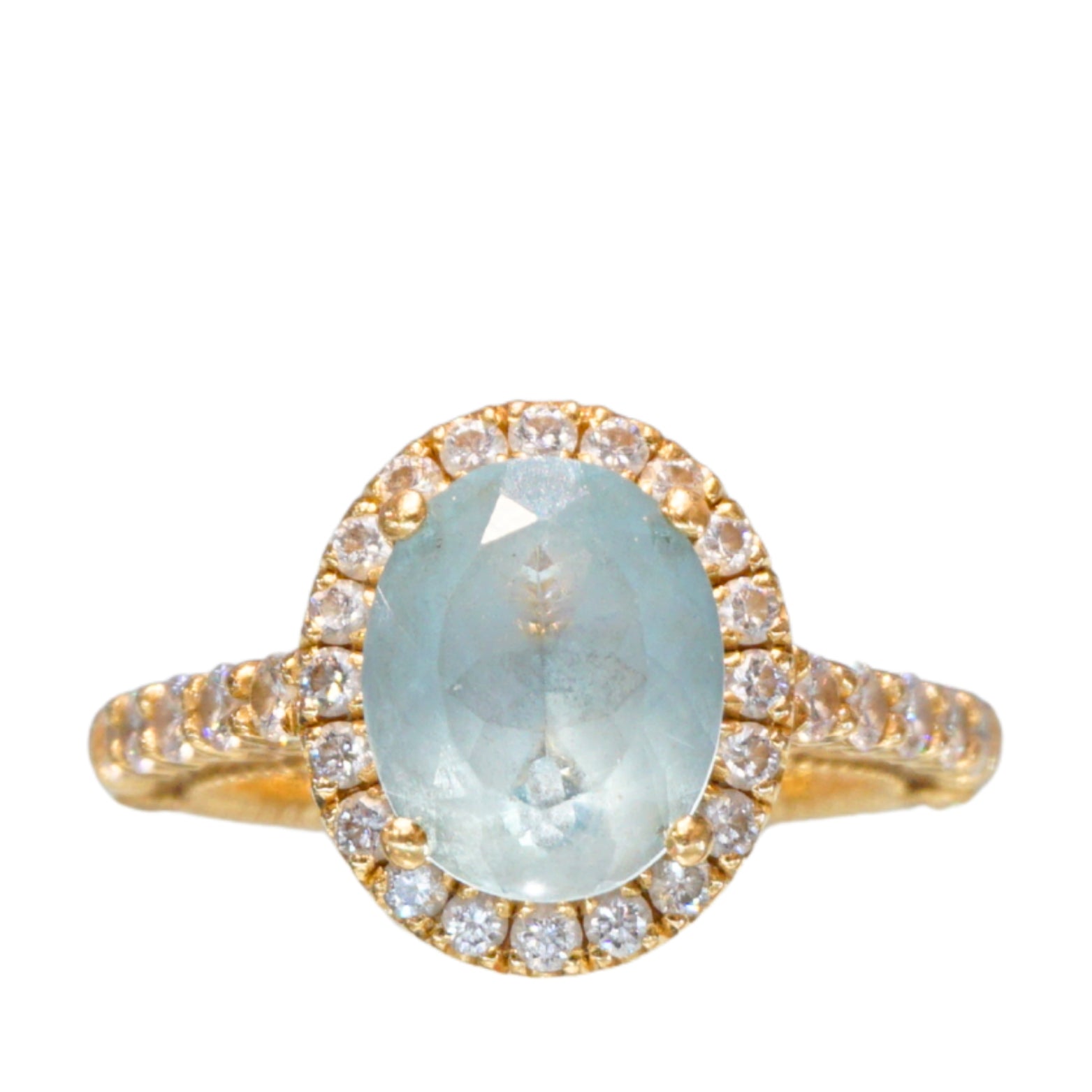 18K Yellow Gold Aquamarine Ring