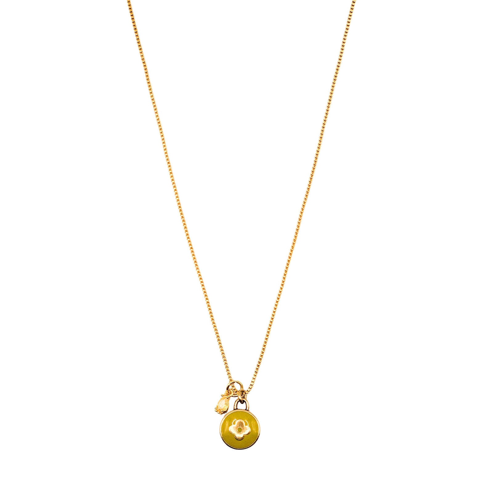 Repurposed LV ColoredPendant Necklace