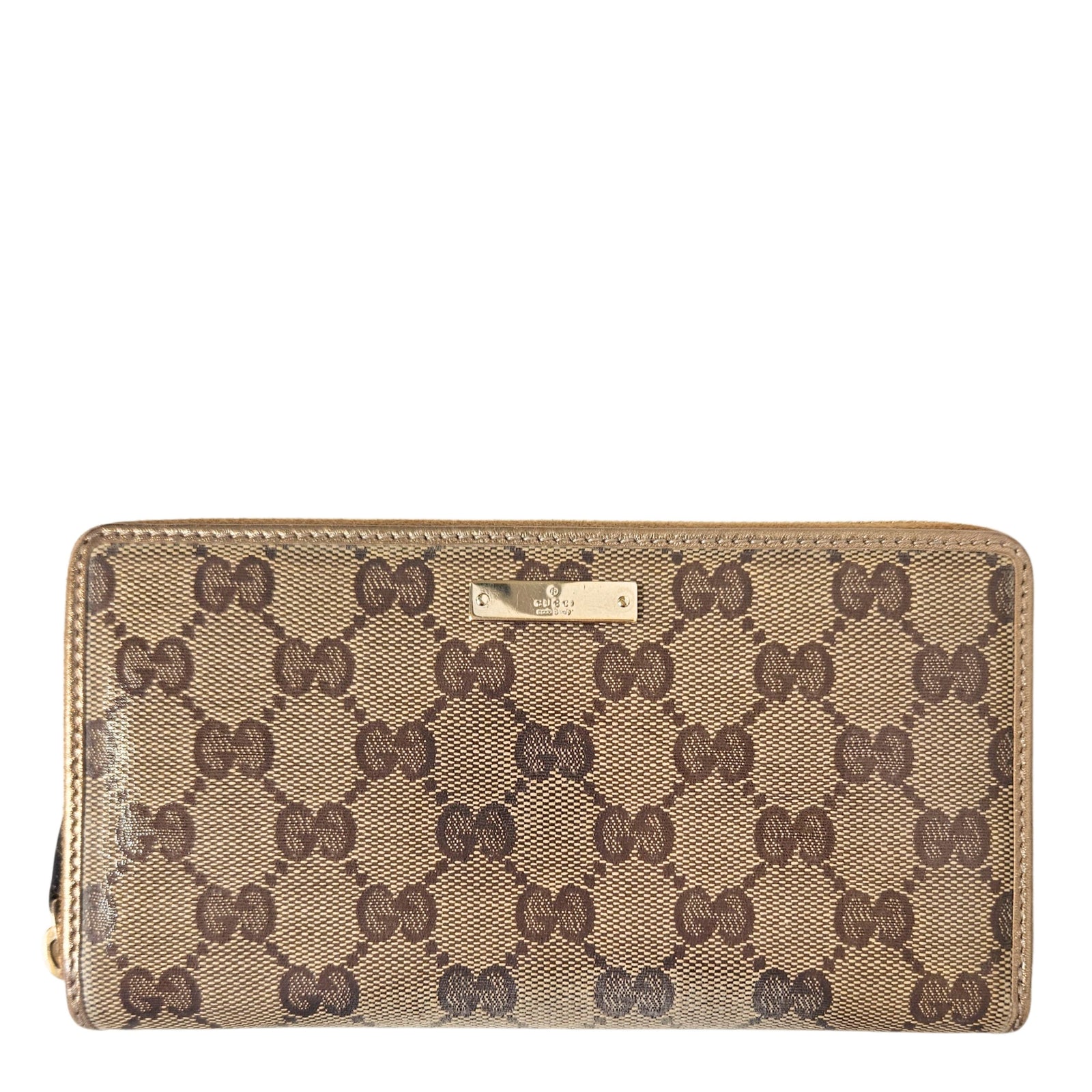 GG Canvas Zip Around Wallet