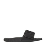 Fitz M Black Puffed Logo Lycra Slides 40