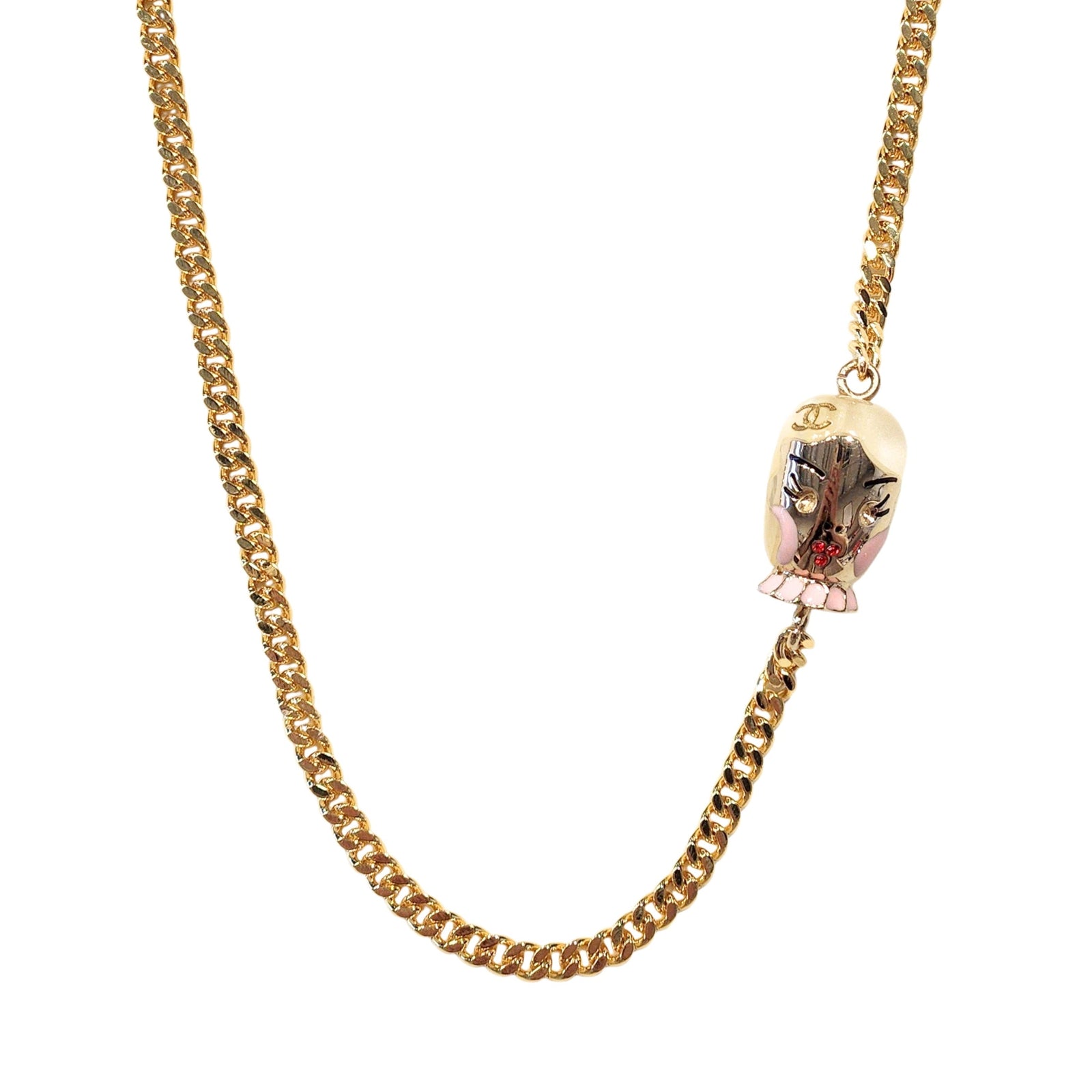 Repurposed CC Pendant Necklace in Cuban Link