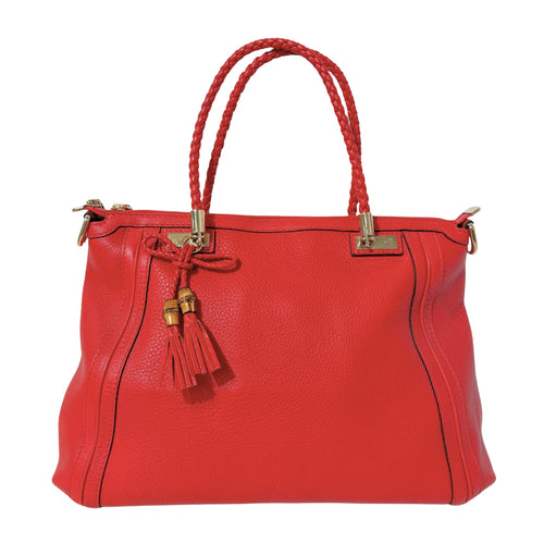 Pebbled Calfskin Bella Top Handle Red
