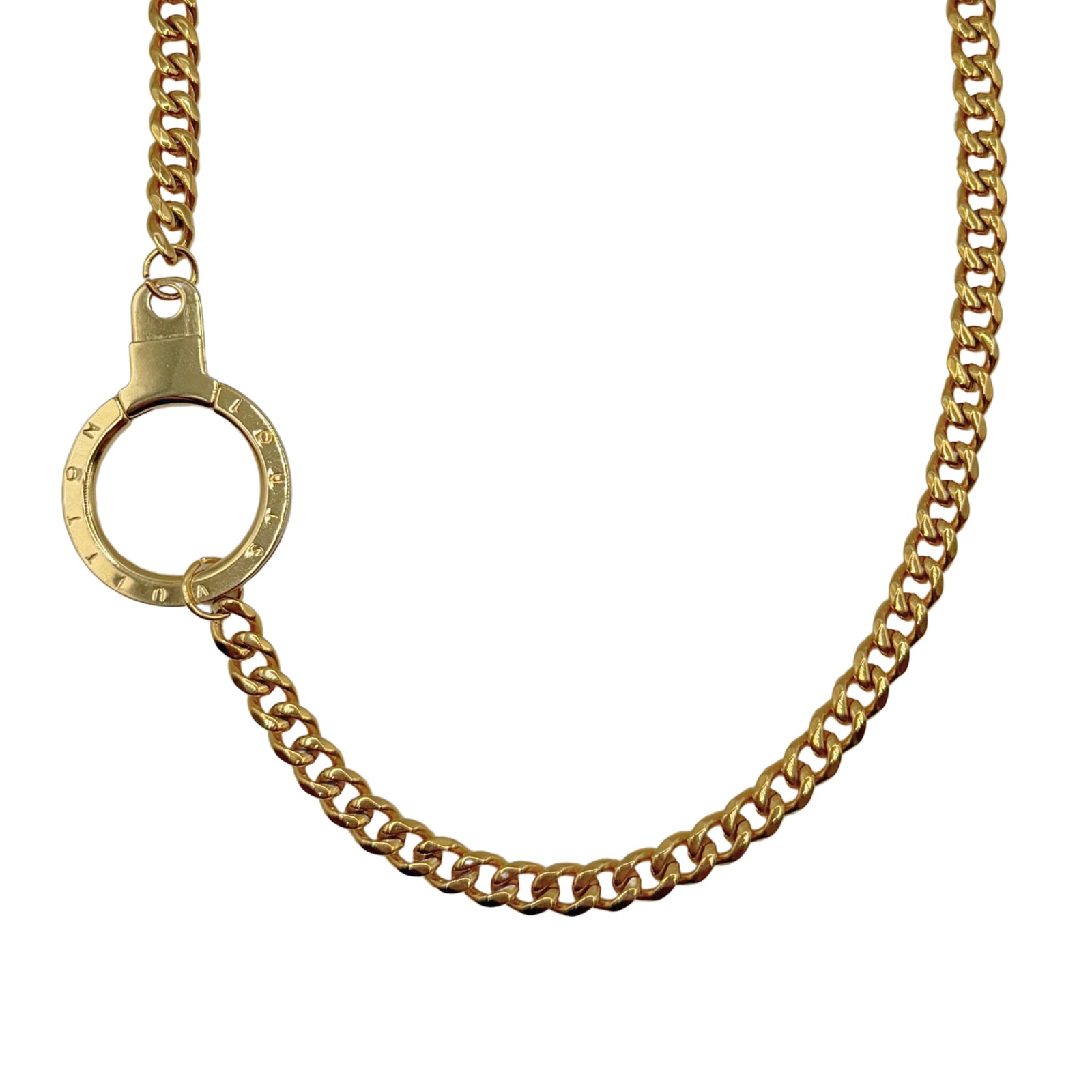 Repurposed LV Pendant Necklace in Cuban Link