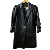 Black Vegan Leather Coat