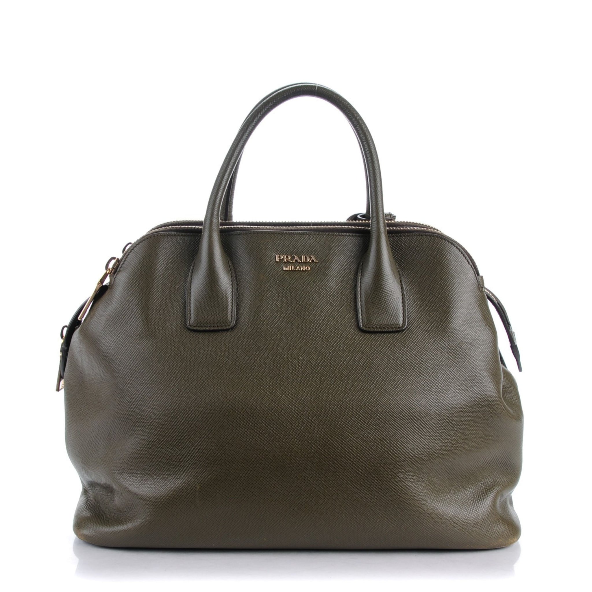 Saffiano Cuir Top Handle Dome Tote Militare