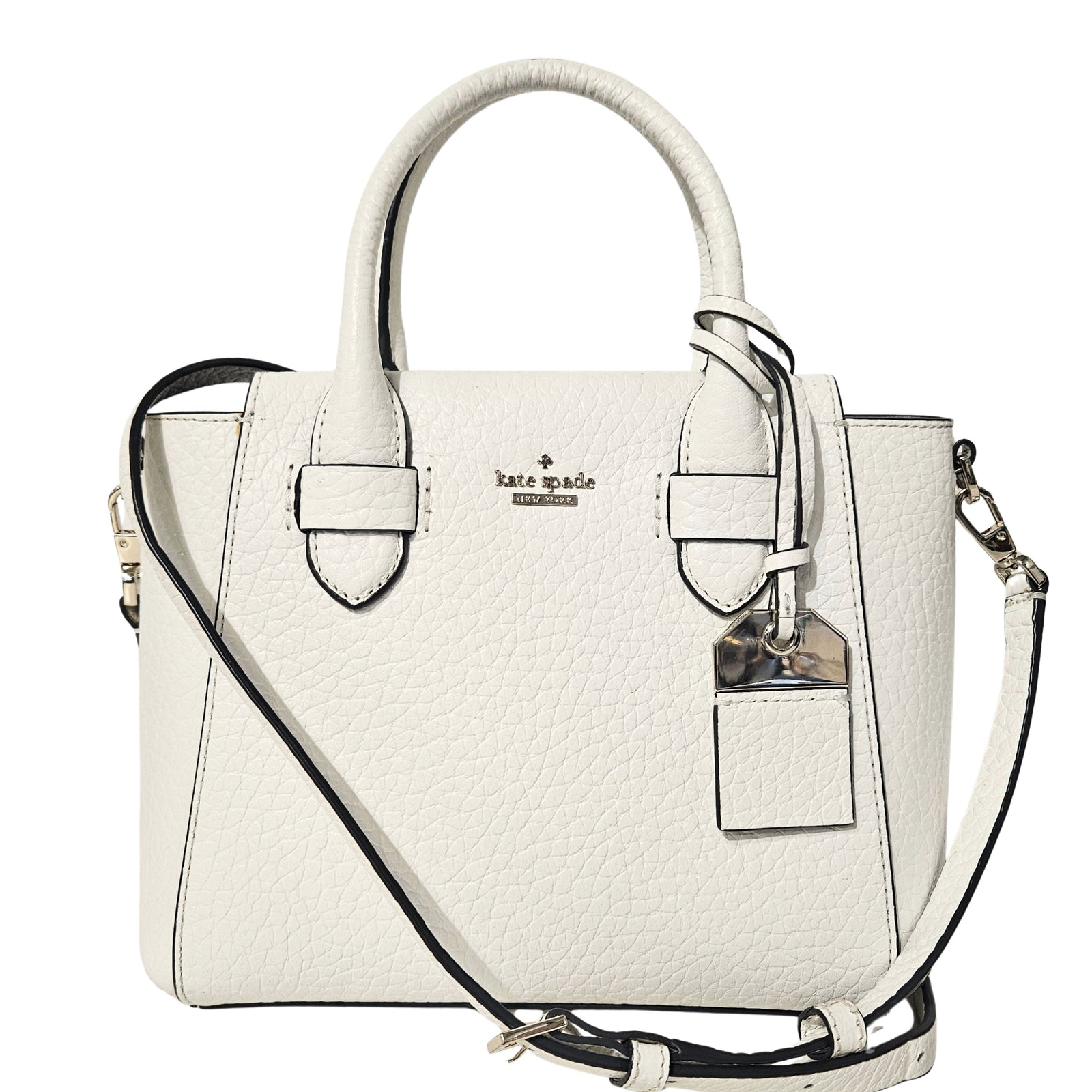 Carter Street White Pebbled Satchel