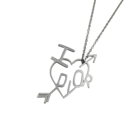 Repurposed Monogram Black Pendant Necklace in Cuban Link