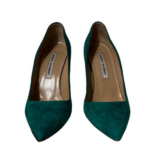 Green Suede Pump 39